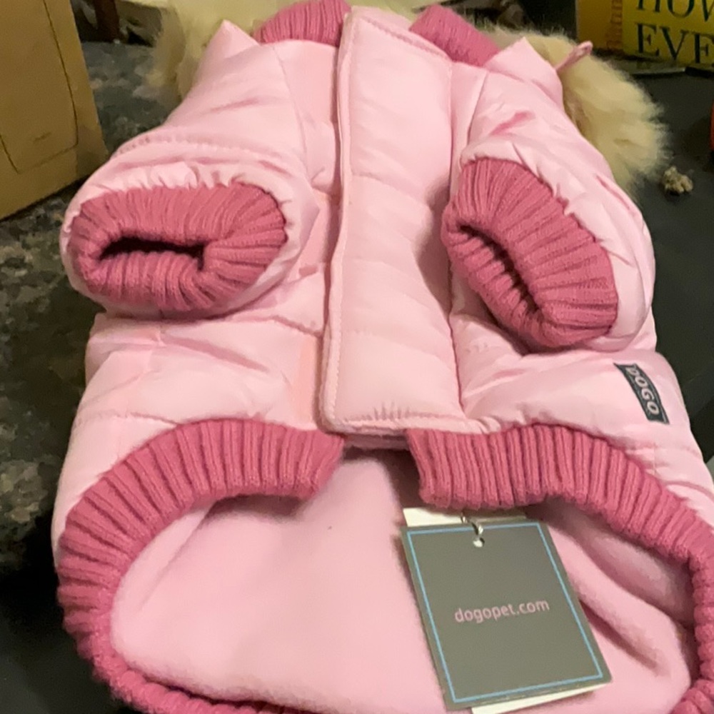 New with tags, Dogo pink dog pocket parka/ puffer